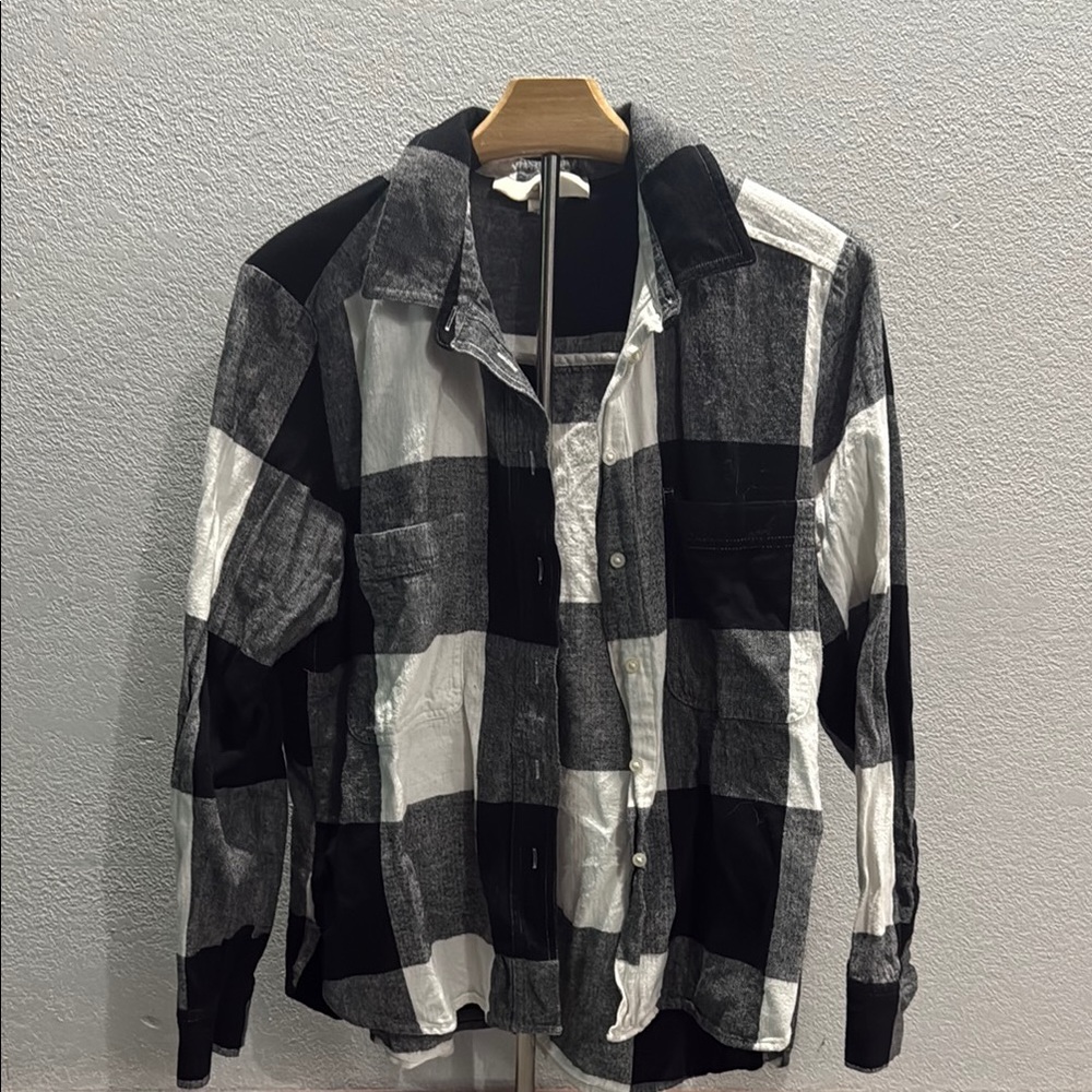 Black and White Plaid Shirt